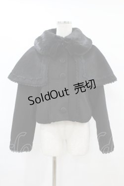 画像1: axes femme kawaii / ケープ付ショートコート M ブラック H-25-08-01-1062-AX-CO-NS-ZH