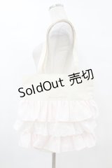 Maison de FLEUR / フロントフリルトートバッグ  オフ/ピンク H-25-08-01-1028-LO-BG-NS-ZH