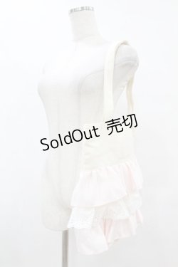 画像2: Maison de FLEUR / フロントフリルトートバッグ  オフ/ピンク H-25-08-01-1028-LO-BG-NS-ZH
