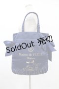 Maison de FLEUR / ぽちゃっこ/リボントートバッグ  ネイビー H-25-08-01-1029-LO-BG-NS-ZH