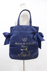Maison de FLEUR / ぽちゃっこ/リボントートバッグ  ネイビー H-25-08-01-1029-LO-BG-NS-ZH
