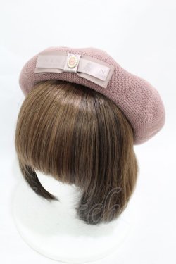 画像1: m petit by misako / NINA'SAM カメオベレー  ピンク H-25-08-01-1004-LO-AC-NS-ZH