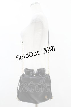 画像1: m petit by misako / NINA'Sコラボ/リボンキンチャクショルダーバッグ  ブラック H-25-08-01-1040-LO-BG-NS-ZH