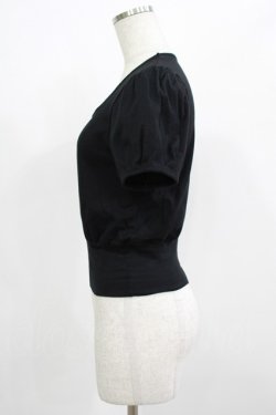 画像2: abilletage / 刺繍パフスリーブトップス  ブラック H-25-08-01-055-GO-TO-KB-ZH