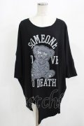 HELL CAT PUNKS / ダメージカットカットソー  黒 H-25-08-01-056-PU-TO-KB-ZH