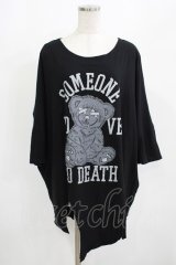 HELL CAT PUNKS / ダメージカットカットソー  黒 H-25-08-01-056-PU-TO-KB-ZH
