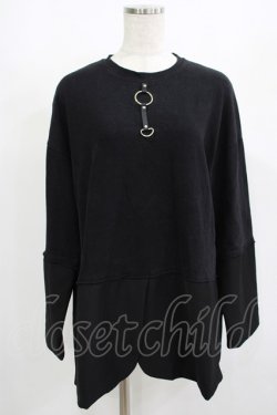 画像1: HELL CAT PUNKS / 異素材切替トップス  ブラック H-25-08-01-058-PU-TO-KB-ZH