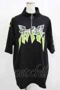 LISTEN FLAVOR / オーバーキルハーフジップトップス  ブラック H-25-08-01-060-PU-TO-KB-ZH