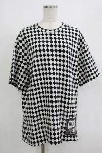 HELL CAT PUNKS / ダイアパターンTシャツ  ブラック H-25-08-01-061-PU-TO-KB-ZH