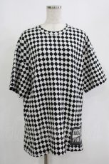 画像1: HELL CAT PUNKS / ダイアパターンTシャツ  ブラック H-25-08-01-061-PU-TO-KB-ZT492 (1)
