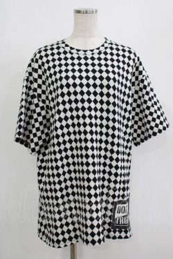 画像1: HELL CAT PUNKS / ダイアパターンTシャツ  ブラック H-25-08-01-061-PU-TO-KB-ZH