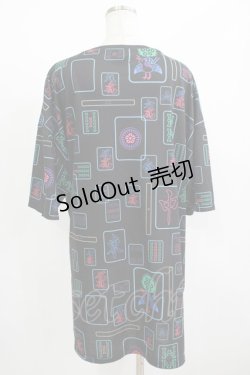 画像3: LISTEN FLAVOR / 麻雀フルグラフィックビッグTシャツ  ブラック H-25-08-01-062-PU-TO-KB-ZH