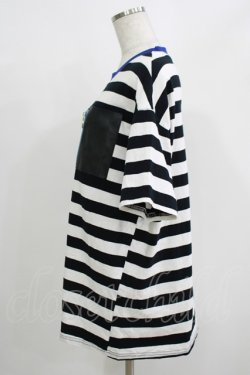 画像2: HELL CAT PUNKS / ボーダーTシャツ  ブラック×ホワイト×ブルー H-25-08-01-066-PU-TO-KB-ZH