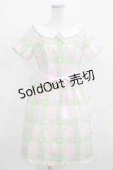 MILK / Love Checkワンピース  ピーチメロン H-25-08-01-008-ML-OP-KB-ZH