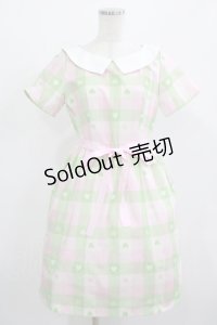 MILK / Love Checkワンピース  ピーチメロン H-25-08-01-008-ML-OP-KB-ZH