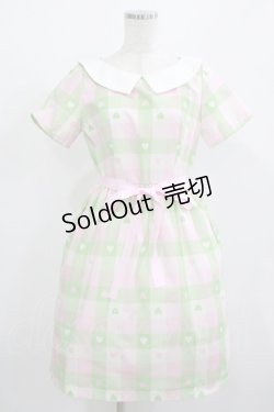 画像1: MILK / Love Checkワンピース  ピーチメロン H-25-08-01-008-ML-OP-KB-ZH