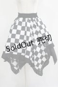 ATELIER PIERROT / ダイヤイレギュラースカート  黒×白 H-25-08-01-010-EL-SK-KB-ZH