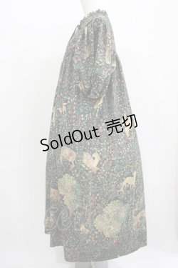 画像2: microcosm / ミルフルール柄ロングドレス  ブラック H-25-08-01-013-GO-OP-KB-ZH