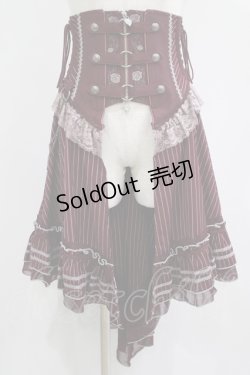 画像1: OZZ ANGELO / 薔薇刺繍オーバーコルセット  ボルドーストライプ H-25-08-01-015-OO-SK-KB-ZH