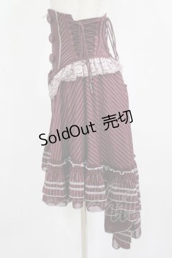 画像2: OZZ ANGELO / 薔薇刺繍オーバーコルセット  ボルドーストライプ H-25-08-01-015-OO-SK-KB-ZH