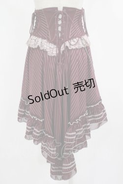 画像3: OZZ ANGELO / 薔薇刺繍オーバーコルセット  ボルドーストライプ H-25-08-01-015-OO-SK-KB-ZH