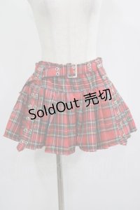 ACDC RAG / プリーツパンツスカート  レッドタータン H-25-08-01-018-PU-SK-KB-ZH
