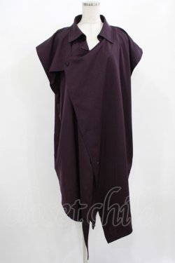 画像1: Deorart / アシメ・ドレープネック変形ジレ L パープル H-25-08-01-020-PU-TO-KB-ZH