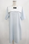 MILK / スカラップカラーワンピース  サックス H-25-08-01-024-ML-OP-KB-ZH