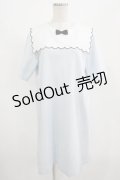 MILK / スカラップカラーワンピース  サックス H-25-08-01-024-ML-OP-KB-ZH