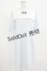 MILK / スカラップカラーワンピース  サックス H-25-08-01-024-ML-OP-KB-ZH
