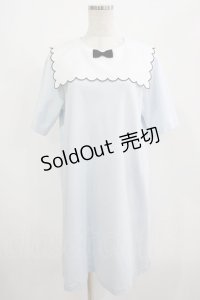 MILK / スカラップカラーワンピース  サックス H-25-08-01-024-ML-OP-KB-ZH