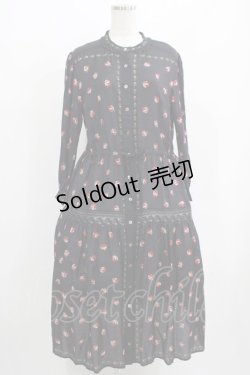 画像1: Jane Marple Dans Le Salon / British rose Agathaドレス  ブラック H-25-08-02-003-JM-OP-KB-ZH