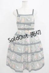 Emily Temple cute / Kitten Stamp Collectionキャミソールワンピース  グリーン H-25-08-02-028-ET-OP-KB-ZH