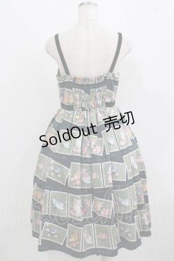 画像3: Emily Temple cute / Kitten Stamp Collectionキャミソールワンピース  グリーン H-25-08-02-028-ET-OP-KB-ZH