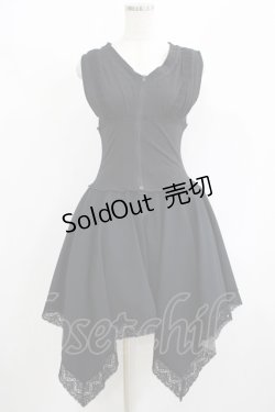 画像1: MR corset / コルセット風切替ノースリーブワンピース  黒 H-25-08-02-034-PU-OP-KB-ZH