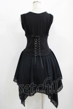 画像3: MR corset / コルセット風切替ノースリーブワンピース  黒 H-25-08-02-034-PU-OP-KB-ZH