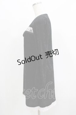 画像2: MILK / レーシーベロアワンピース  ブラック×ピンク H-25-08-02-038-ML-OP-KB-ZH