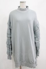 Candy Stripper / FRILL SLEEVE SWEAT ONE-PIECE  ライトブルー H-25-08-02-039-PU-OP-KB-ZH