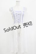 gouk / 和柄切替オーバーワンピース  白×紫 H-25-08-02-043-GO-OP-KB-ZH