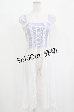 画像1: gouk / 和柄切替オーバーワンピース  白×紫 H-25-08-02-043-GO-OP-KB-ZH
