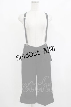 画像1: BPN / サス付き蝙蝠フラップハーフパンツ M 黒 H-25-08-02-046-GO-PA-KB-ZH