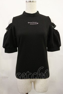 画像1: EATME / ベルトデザインオープンショルダーリブTOP Free ブラック/ピンク H-25-08-02-1036-LO-TO-NS-ZH