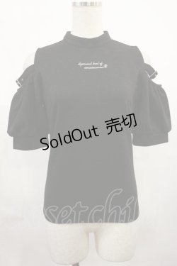 画像1: EATME / ベルトデザインオープンショルダーリブTOP Free ブラック/ピンク H-25-08-02-1036-LO-TO-NS-ZH