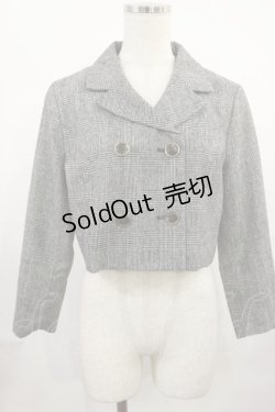 画像1: an another angelus / グレンチェックショートジャケット Free BLACK H-25-08-02-1037-CA-JA-NS-ZH