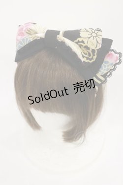 画像1: metamorphose / 花鳥風月〜乙女のはなごろも〜リボンカチューシャ  黒紅 H-25-08-02-1042-ME-AC-NS-ZH