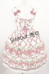 BABY,THE STARS SHINE BRIGHT / Strawberry Garden柄ジャンパースカートI Free オフ白 H-25-08-02-1004-BA-OP-NS-ZH