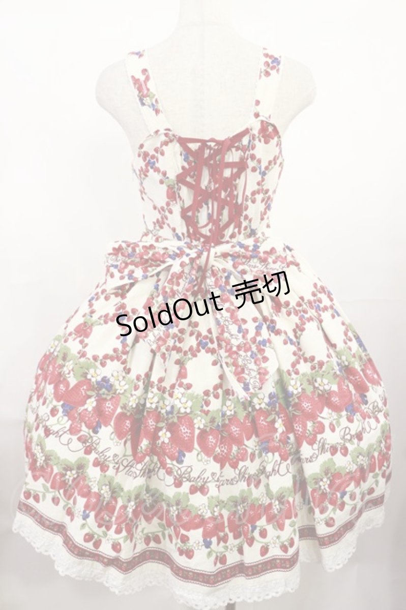 画像3: BABY,THE STARS SHINE BRIGHT / Strawberry Garden柄ジャンパースカートI Free オフ白 H-25-08-02-1004-BA-OP-NS-ZH (3)
