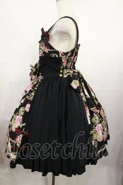 画像2: metamorphose / 花鳥風月〜乙女のはなごろも〜 プリーツジャンパースカート(草柄リボン) Free 黒紅 H-25-08-02-1005-ME-OP-NS-ZH