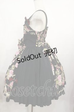 画像2: metamorphose / 花鳥風月〜乙女のはなごろも〜 プリーツジャンパースカート(草柄リボン) Free 黒紅 H-25-08-02-1005-ME-OP-NS-ZH