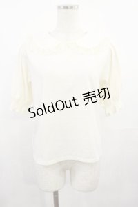 m petit by misako / NINA'sコラボ襟付きプルオーバー M オフ H-25-08-02-1029-LO-TO-NS-ZH